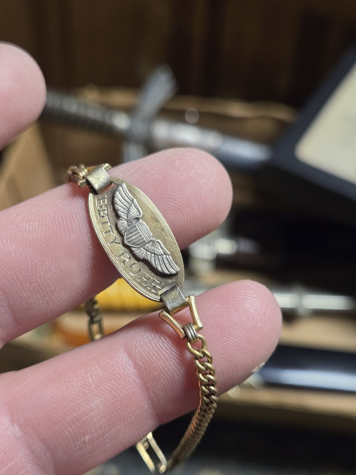 Vintage rare 1942 Sterling Silver WWII US Sweetheart Military Wings Bracelet