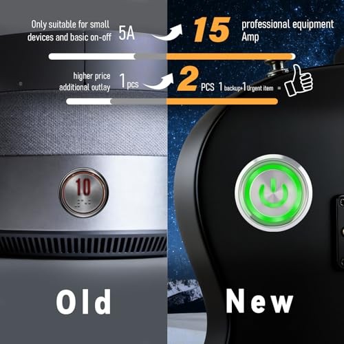 15Amp Push Button Switch，(0.866") 12V-24V Latching Push Button 22mm green