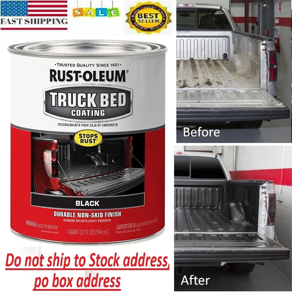 Black Truck Bed Coating 32 Fl Oz Brush or Roll On Liner Trailer Paint Rust-Oleum