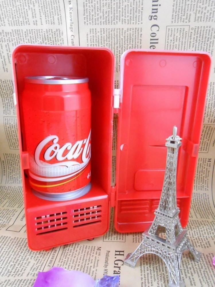 Versatile Mini USB Fridge with Cooling & Heating - Red Design for Office