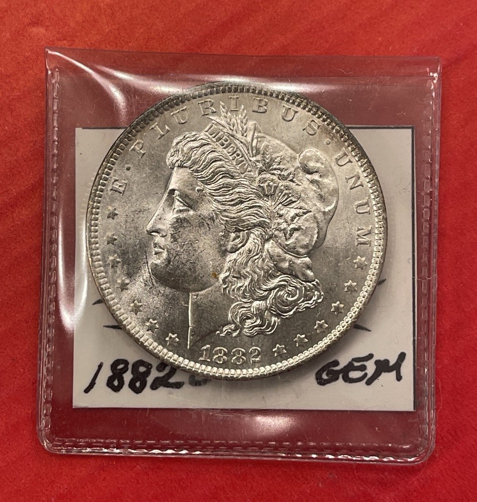 1882 O Morgan Silver Dollar, Gem Uncirculated.