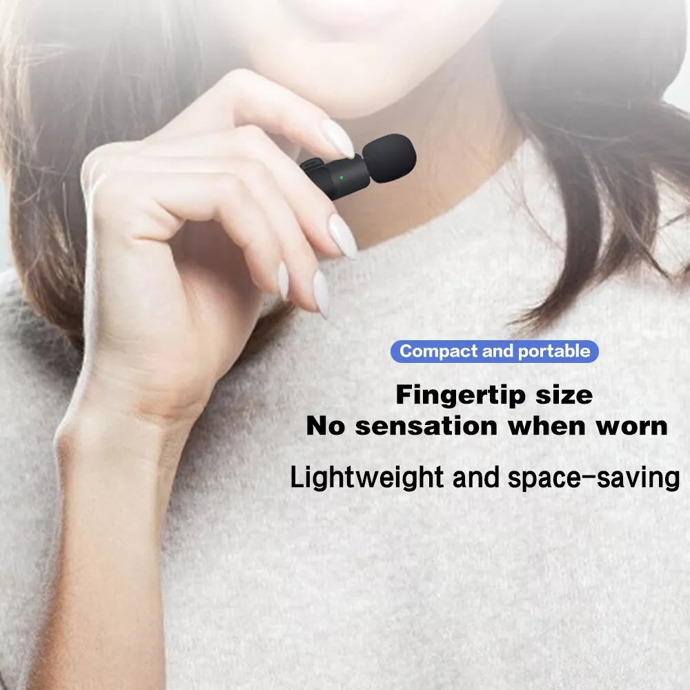 Lavalier Microphone Wireless Audio Video Recording Mini Mic For Android