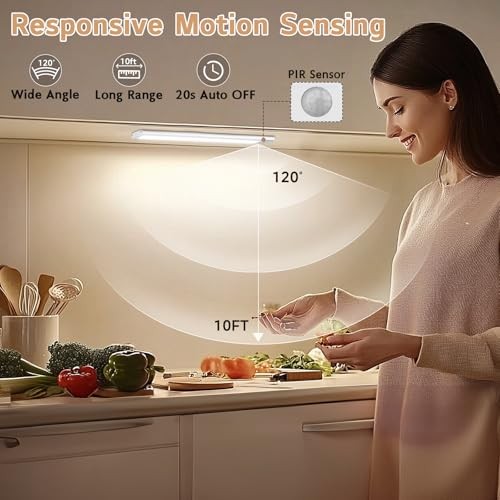 Under Cabinet Lighting Wireless, 4Pack Motion Sensor Light Indoor 12inch-4Pack