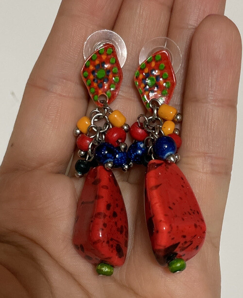 Tribal Multicolor Dangle Earrings