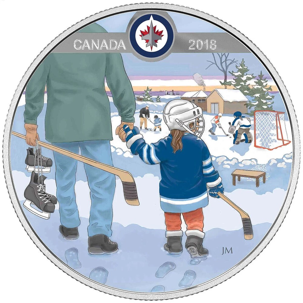 2018 Canada $10 Learning to Play: Winnipeg Jets - Pure Silver Coin