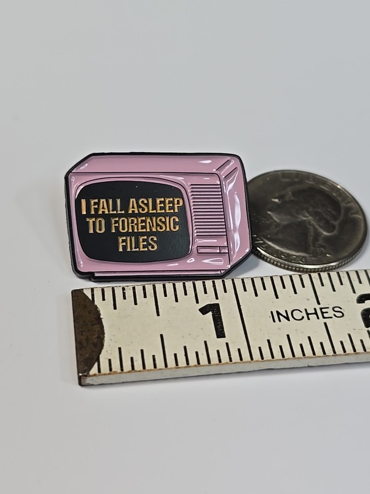 TV Set Lapel Pin I Fall Asleep To Forensic Files