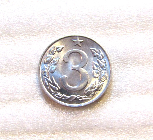 Czechoslovakia 1963 3 Halere unc Coin