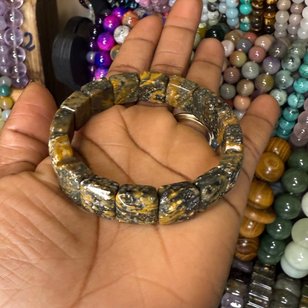 Fish ocean Jasper soft bangle 7’