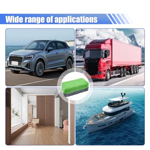 12PCS Ceramic Coating Applicator Sponge, Microfiber Rectangular Auto Green