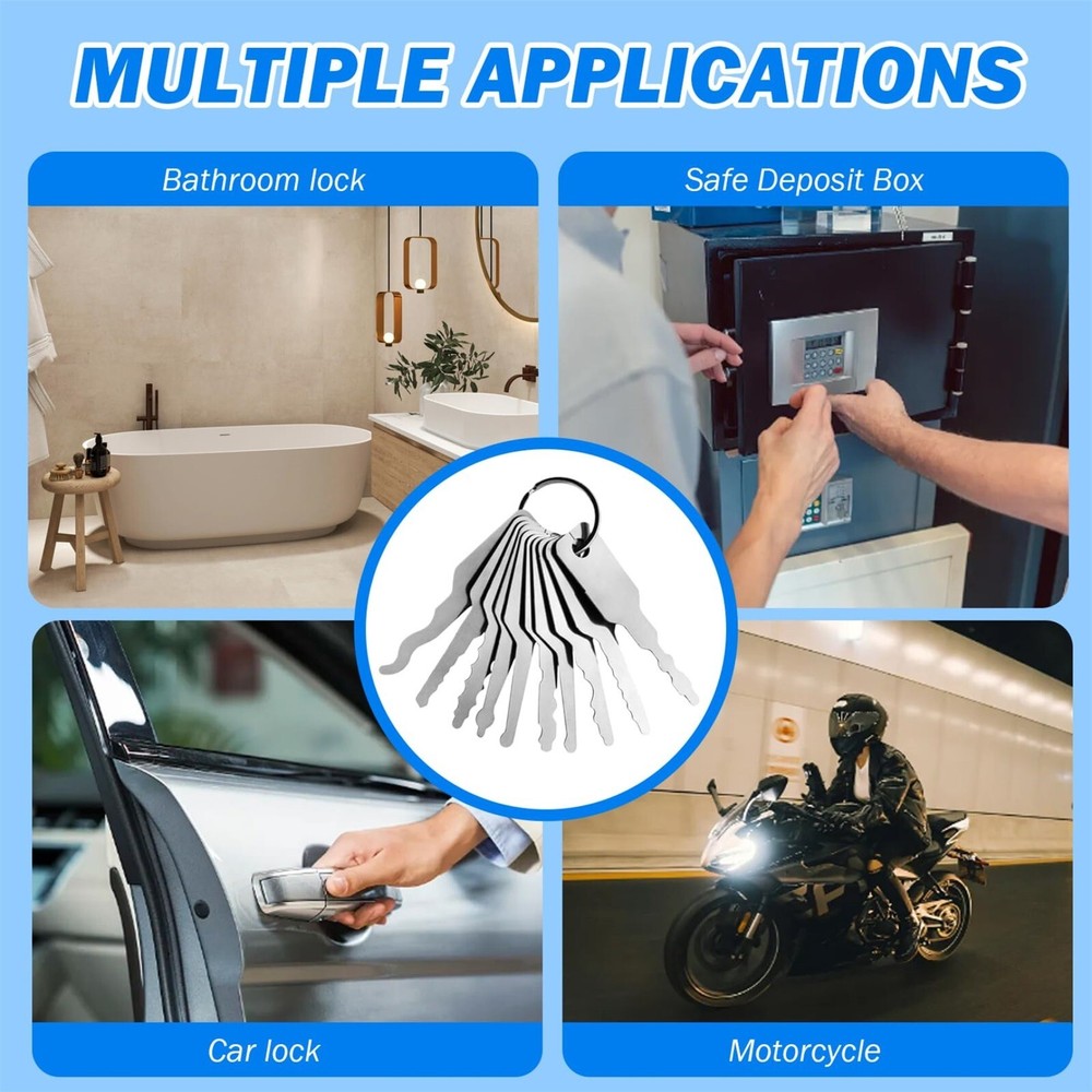 10PCS Master Keys Stainless Steel Replacement Skeleton Lock Key Set NEW