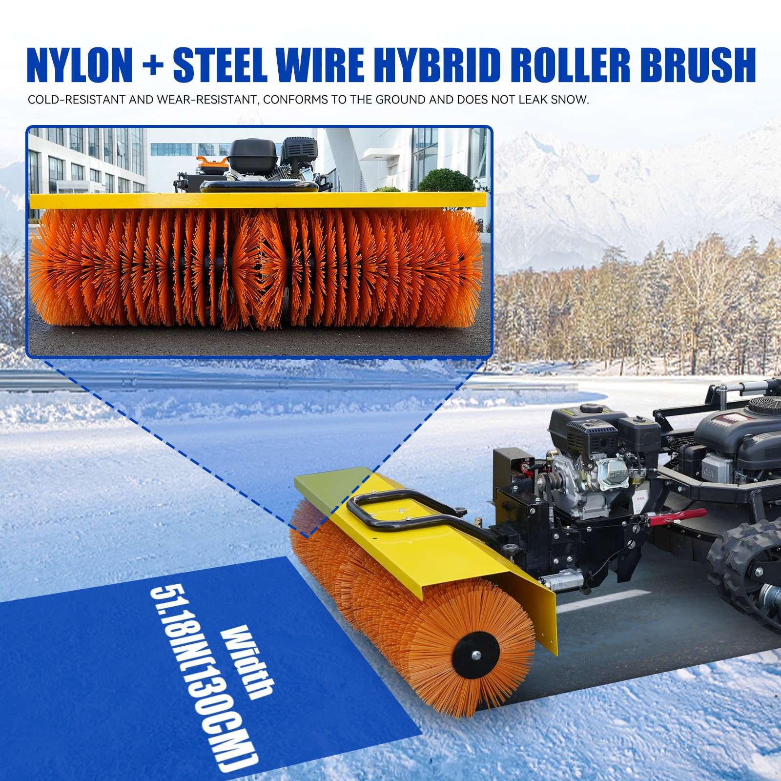 51-inch remote-controlled snow sweeper, electric snow sweeper, lawn mower 22HP