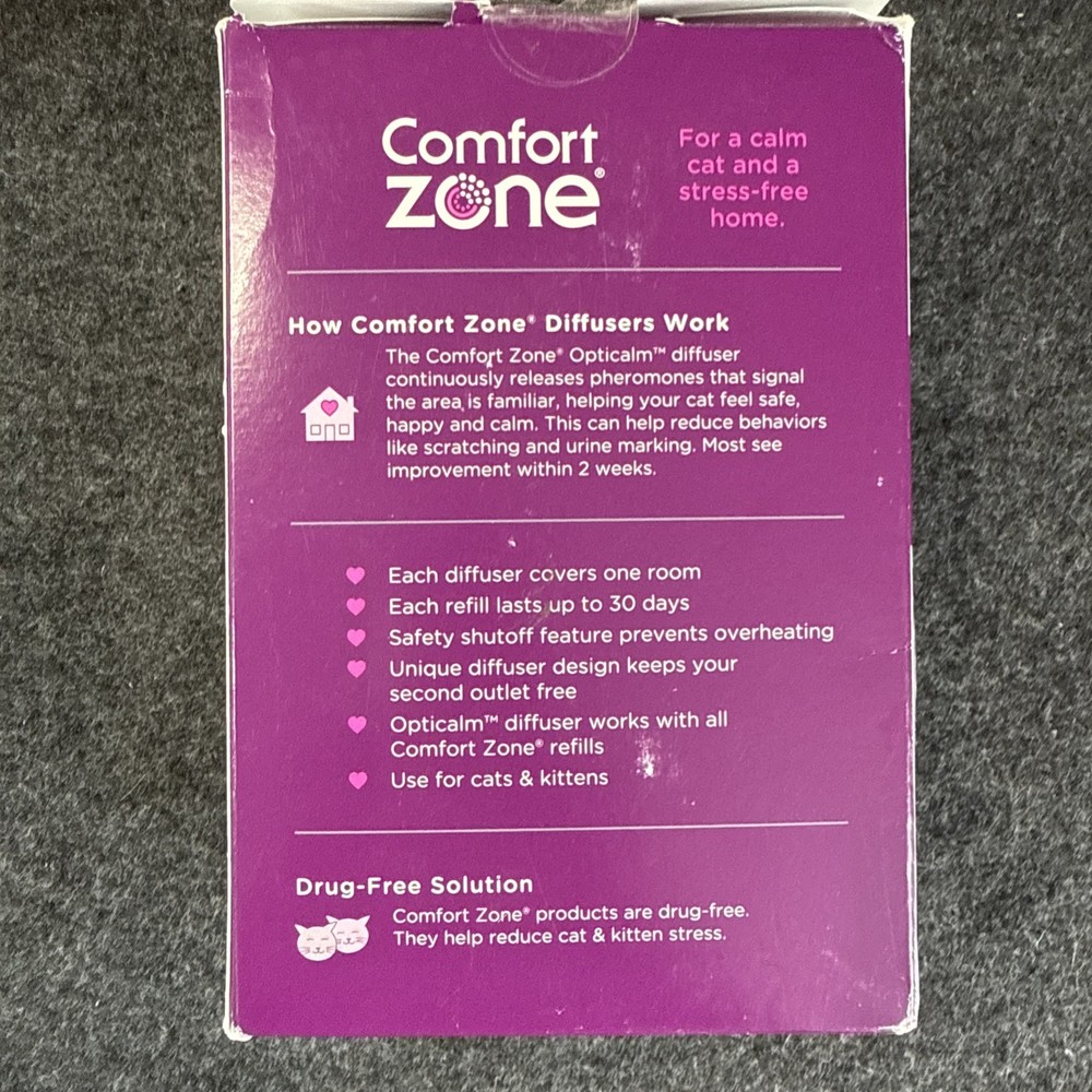 Comfort Zone 1 Diffuser & 2 Refills Multi-Cat Calming Kit Opticalm Diffuser