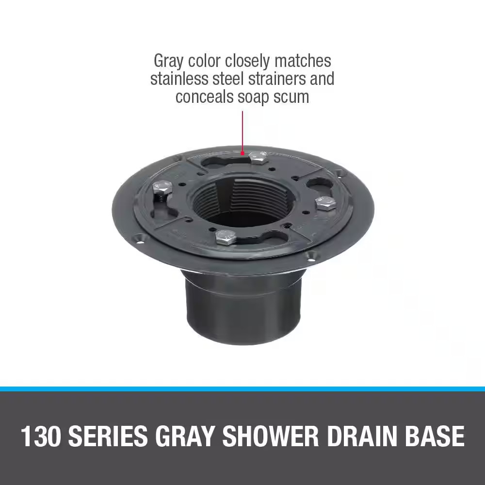 Round Gray PVC Shower Drain