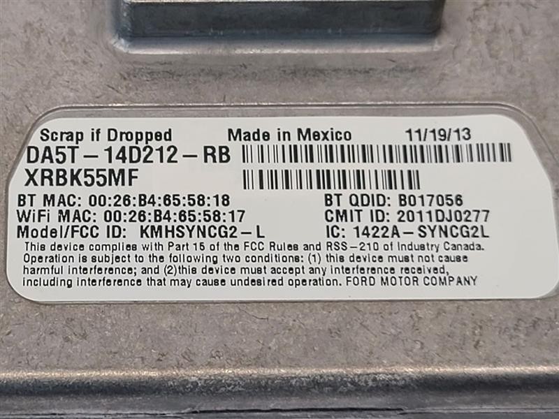 Telematics Interface Module fits 2014 Ford Escape Communication voice reco