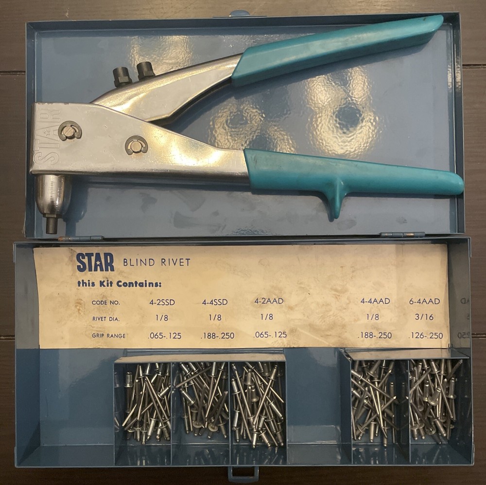 Vintage Star Blind Rivet Set w/ Case