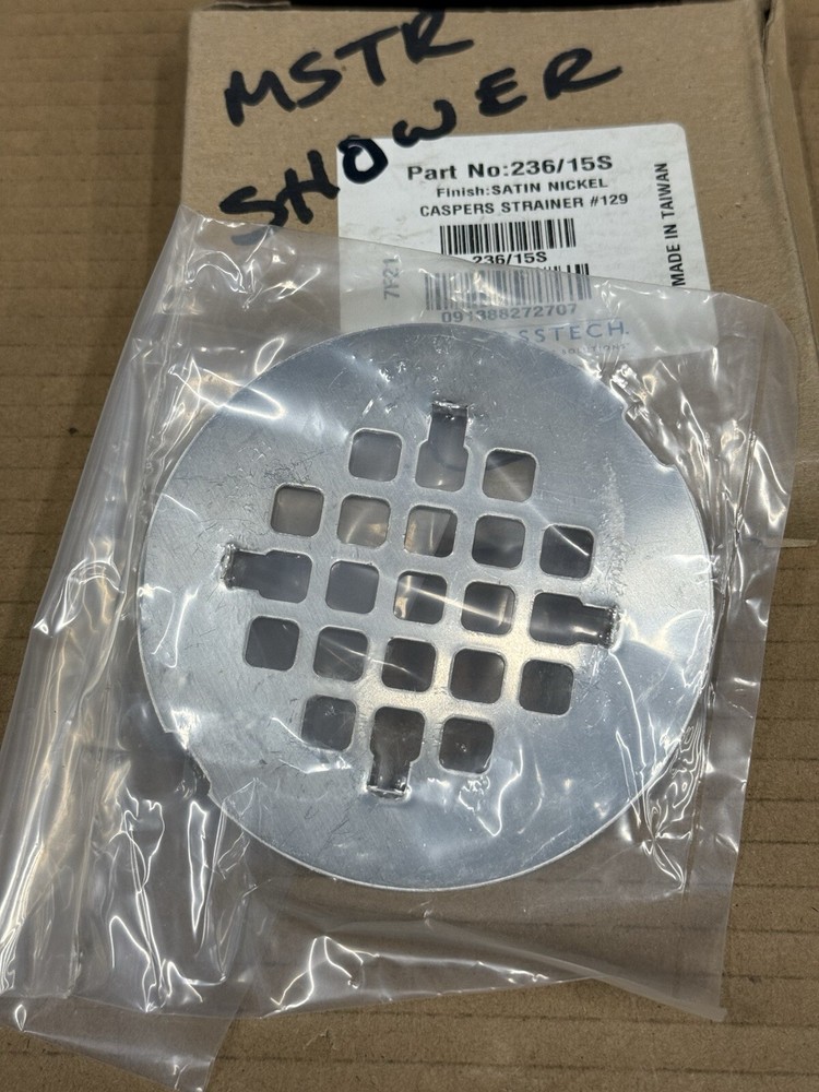 Brasstech 236 Shower Drain Caspers Strainer - Satin Nickel - New