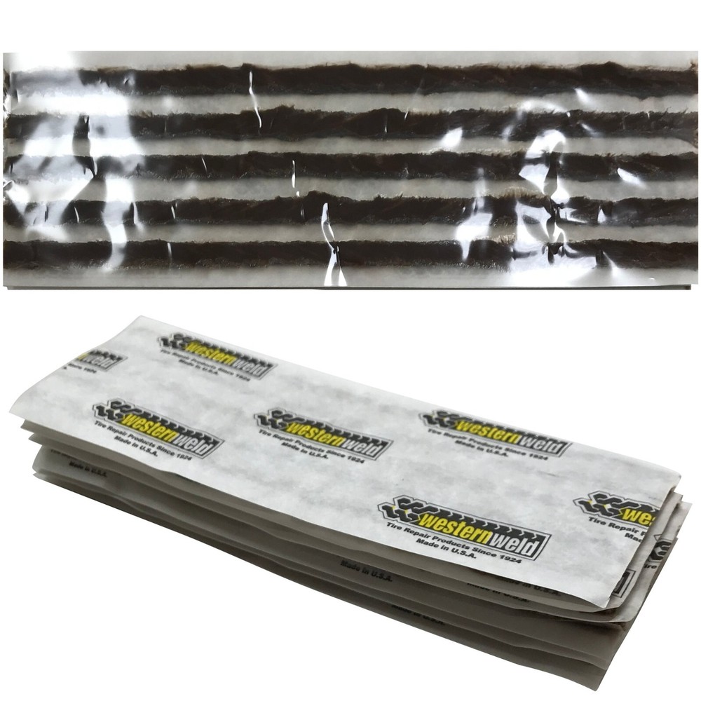 Western Weld 8" Thick Brown Tire Plug Repair Self Vulcanizing String Inserts
