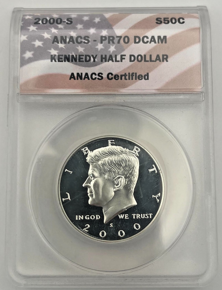 2000 S 50C Kennedy Half Dollar ANACS PR70DCAM