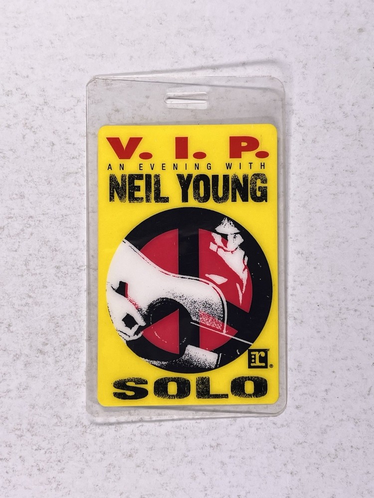 Neil Young Solo Tour Laminate Pass VIP Original An Evening With Circa 1980s