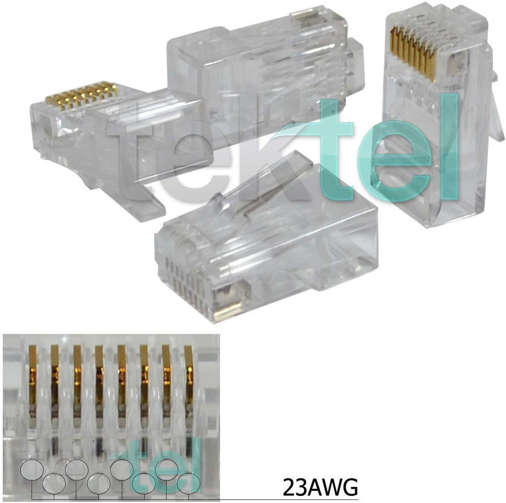 Ethernet Gold Plated Network Connector RJ45 8P8C CAT6 Modular Plug (50/pack)