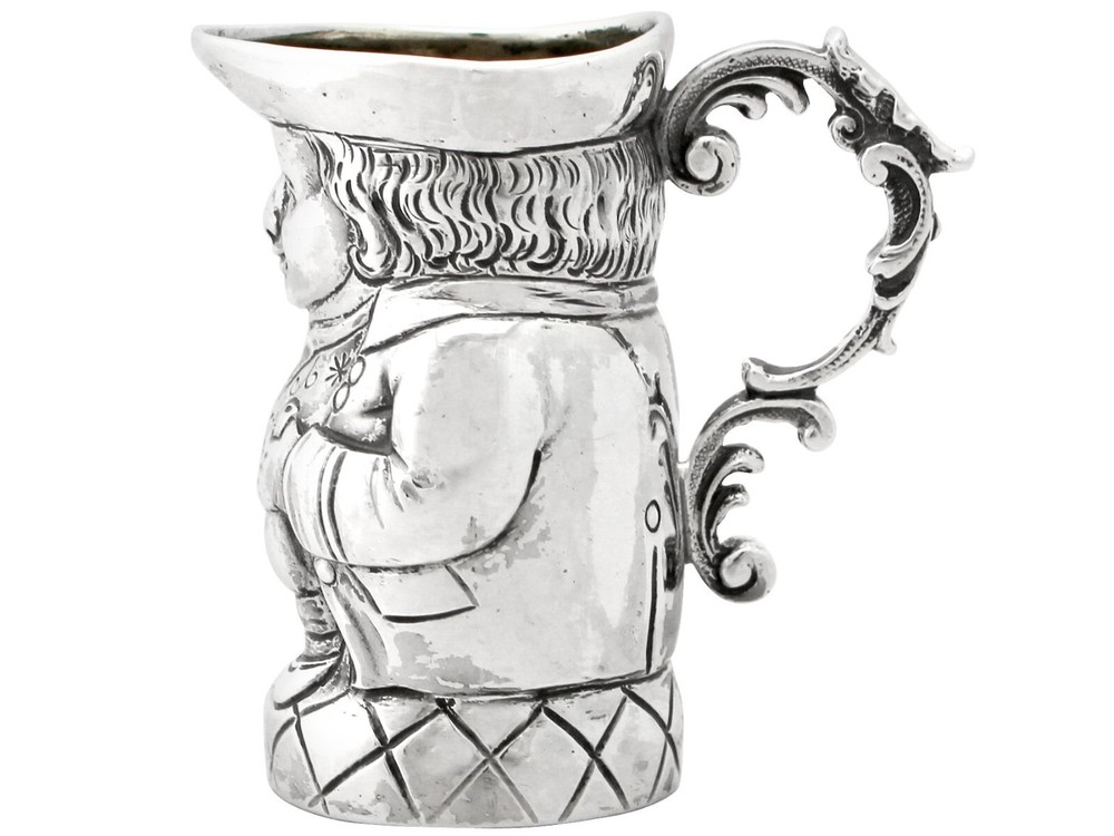 Antique German Sterling Silver Toby Jug, 1904