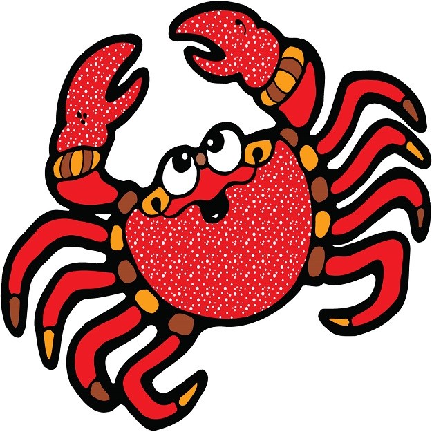 30 Custom Red Happy Crab Personalized Address Labels