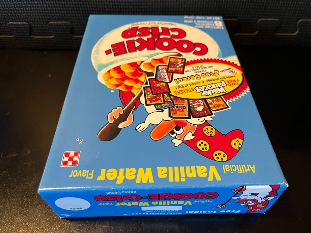 1982 Cookie Crisp (Wormy Packages on back) - Empty custom design display box