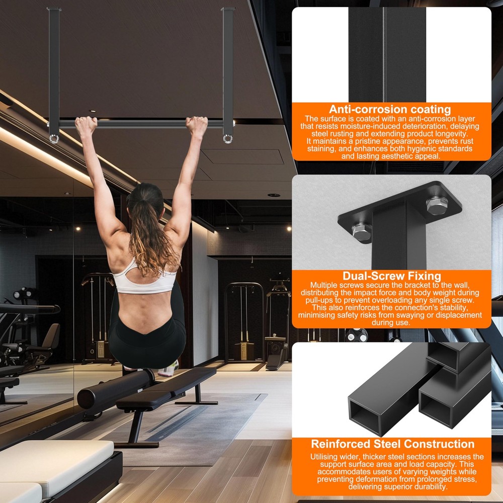 Ceiling Mounted Pull Up Bar, 700 LBS Heavy Duty 4 Adjustable Pull Up Bar, 24"...