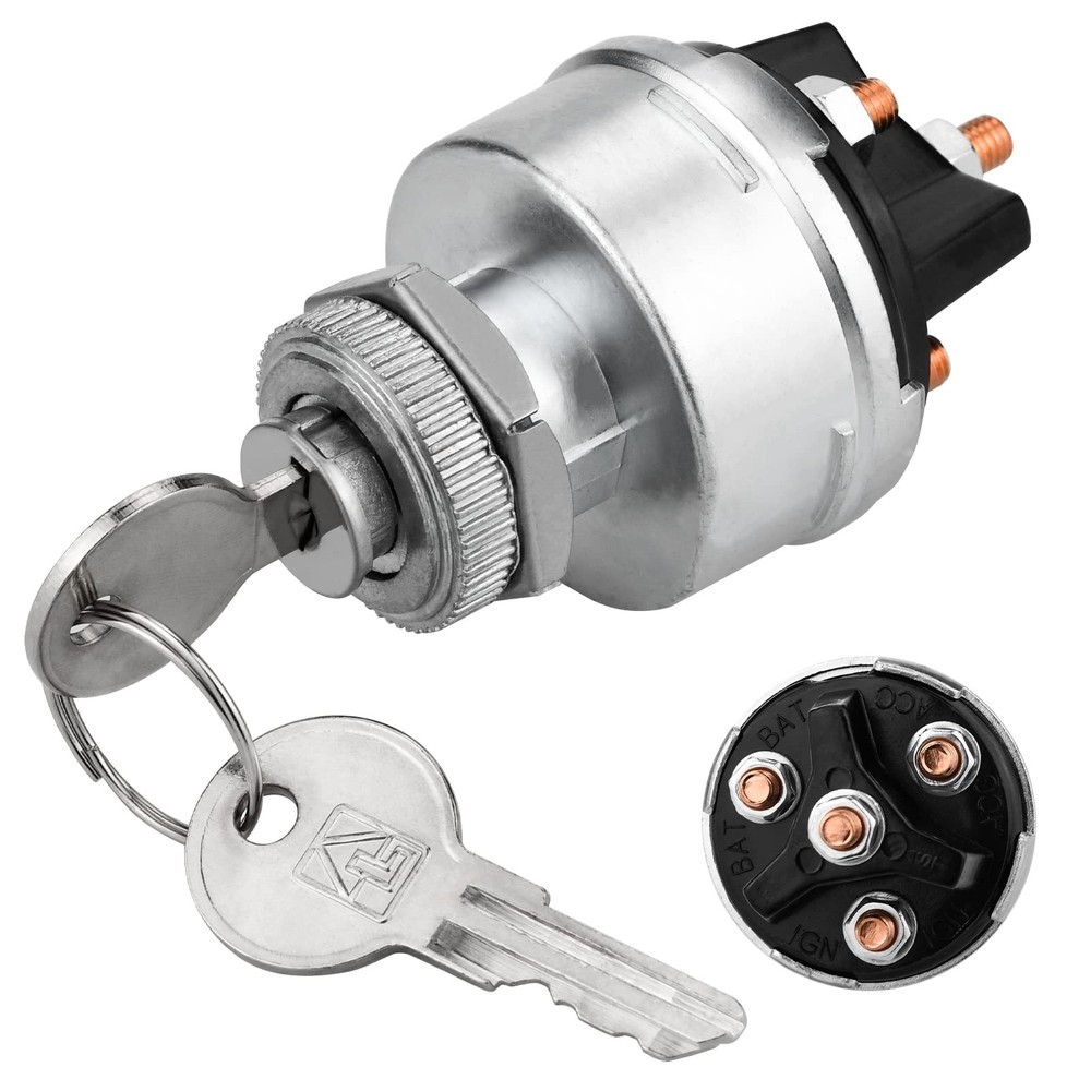 Ignition Switch with Key, 4 Position Universal Key Ignition Switch 12v for Ca...