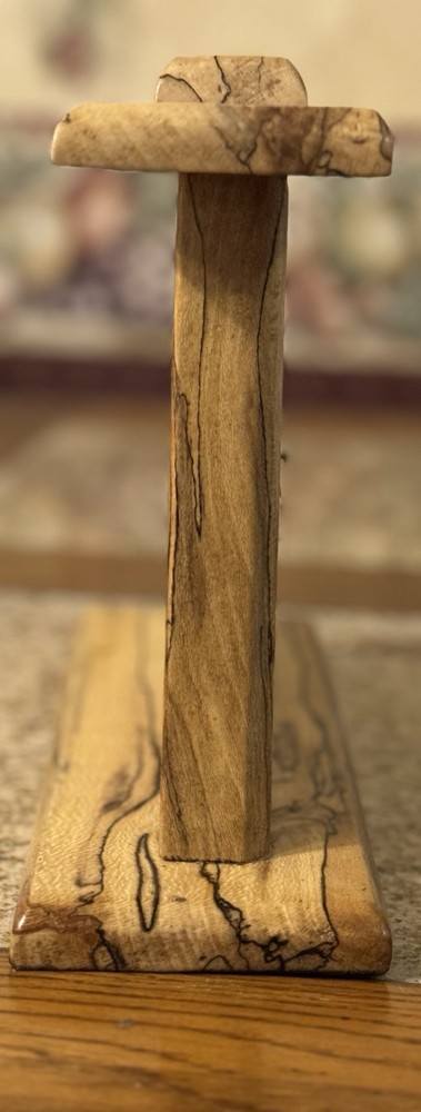 Handmade Rustic Analog spalted oak desk clock.