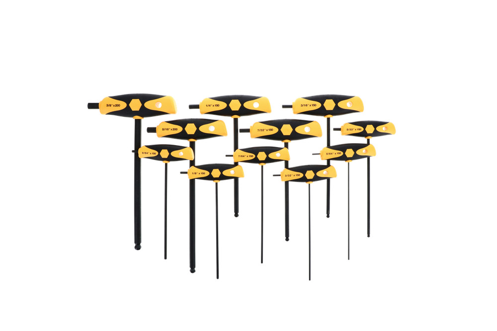 Wiha 33494 11 Piece SoftGrip Hex SAE T-Handle Set