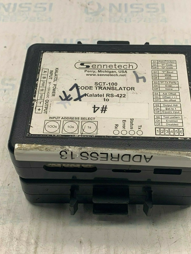SENNETECH SCT-100 Pelco-Diamond Code Translator