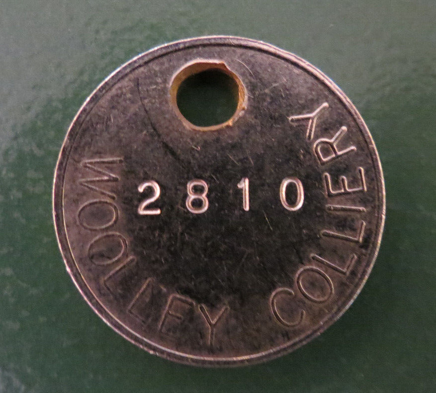 WOOLLEY Colliery Pit Check Tally - marked WOOLLEY COLLIERY 2810