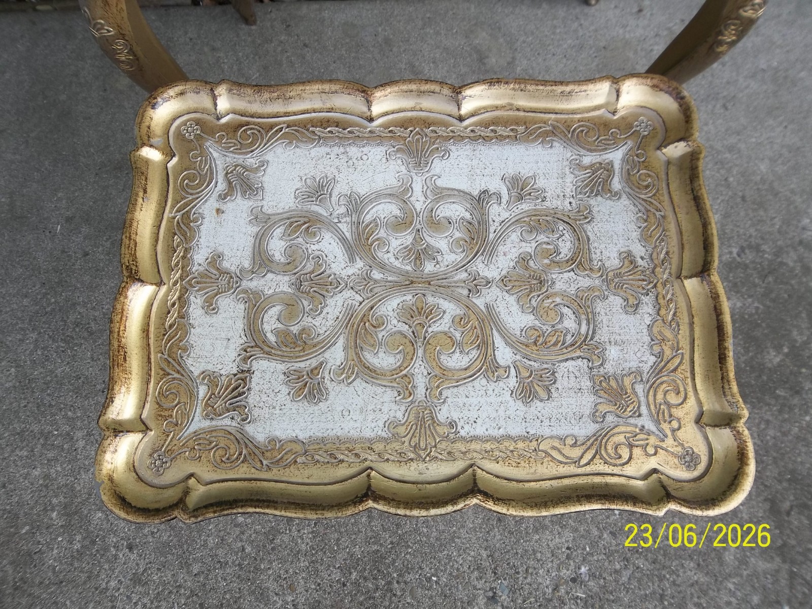 Vintage 1950s - 60"s Italian Florentine Gilded Plastic Nesting Tables - Set of 3