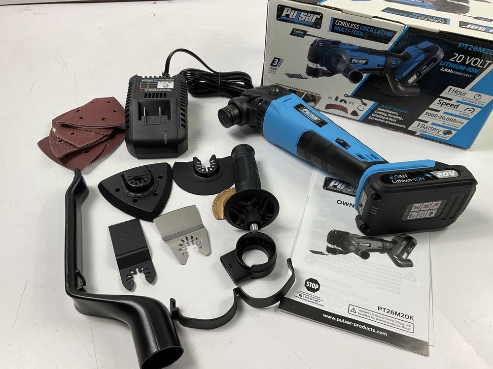 Pulsar PT26M20 20V Lithium Ion 6-Speed Oscillating Multi-Tool Kit W/ Battery