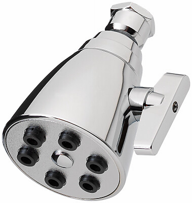 HomePointe 228622 Shower Head, Fixed Mount, 6-Spray, Chrome - Quantity 1