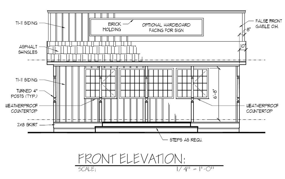 Concession Stand Building Plans - 3 Sizes!