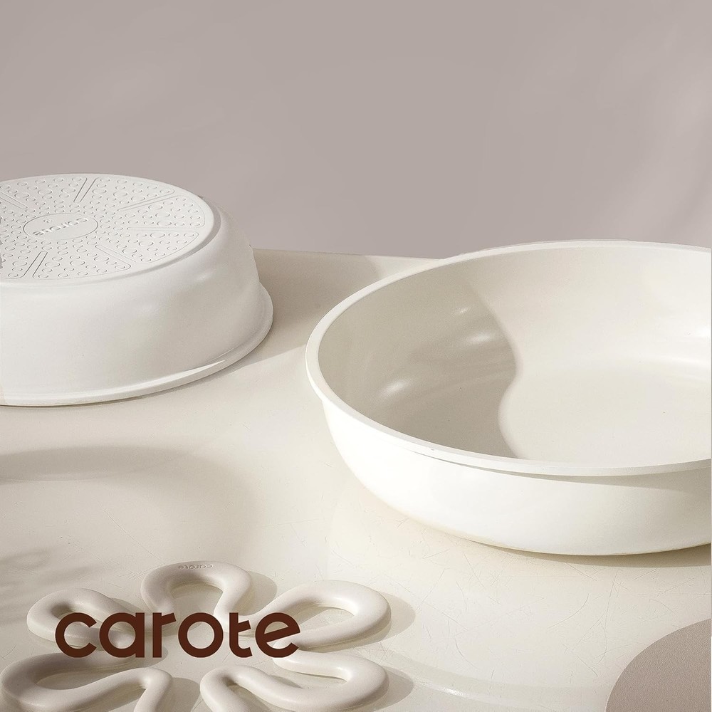 CAROTE 18Pcs Pots and Pans Set Non Stick, Nonstick Ceramic Cookware Set