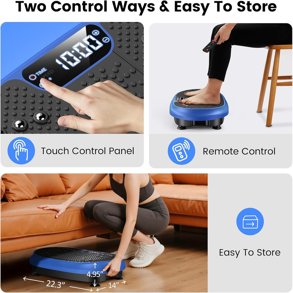 Vibration Plate Exercise Machine, Full Body Shaker Workout Equipment, Blue