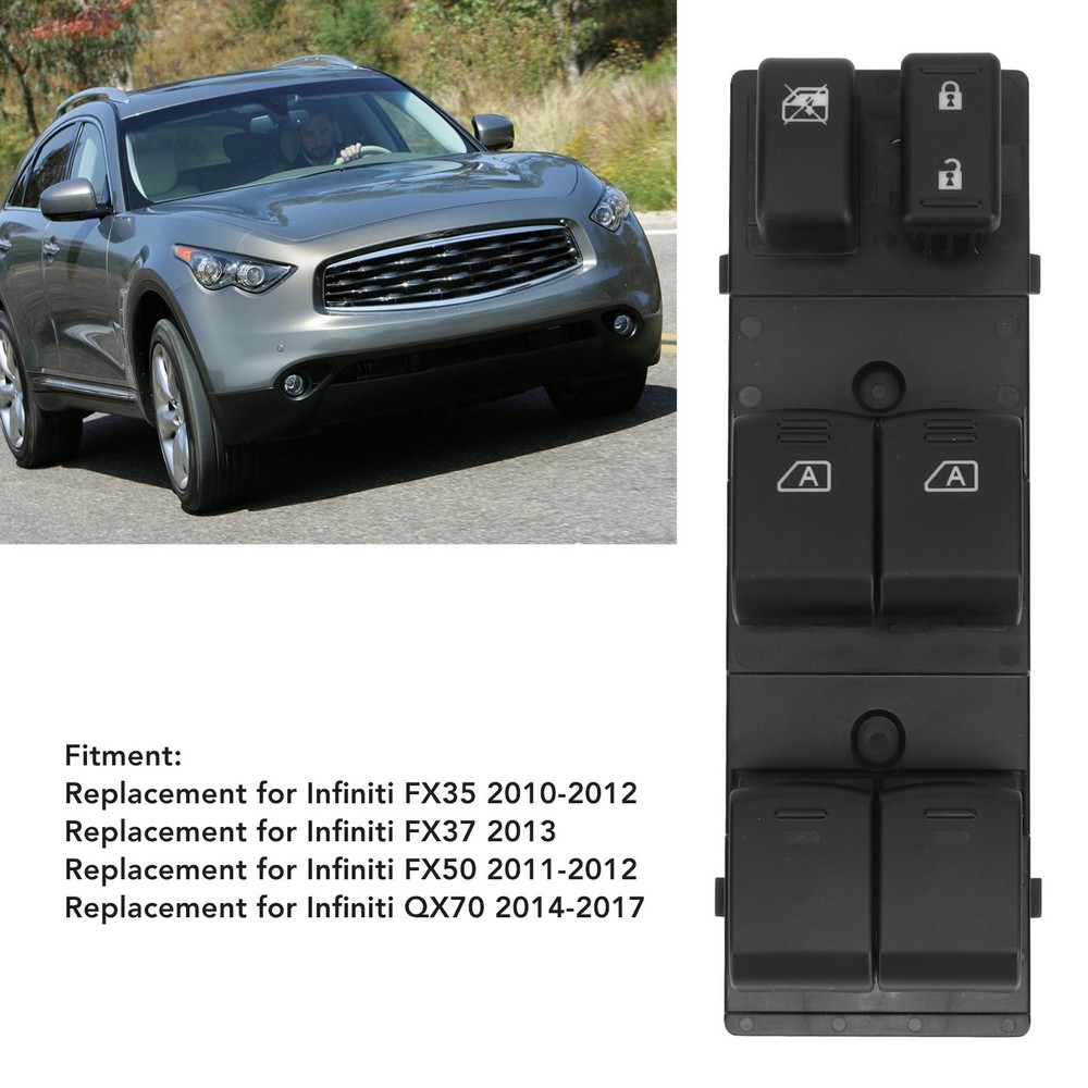 1. Power Window Switch For FX35 FX37 FX50 QX70 Control Button Blac