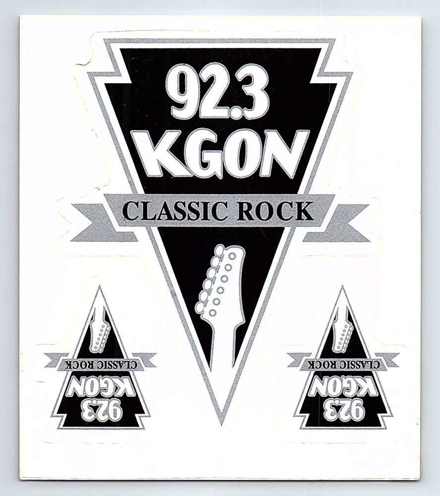 92.3 KGON Classic Rock Radio Station Sticker Decal Vintage Music Memorabilia