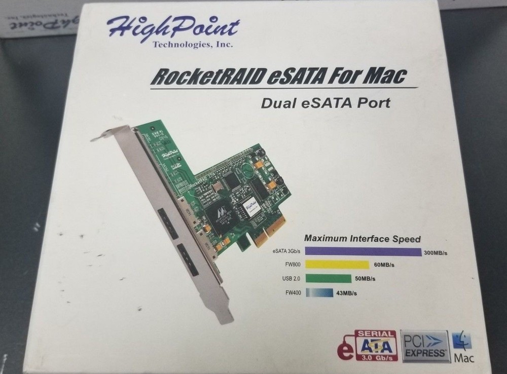 New HighPoint RocketRAID 2314 eSATA X4 Raid Controller 2x External Port For Mac