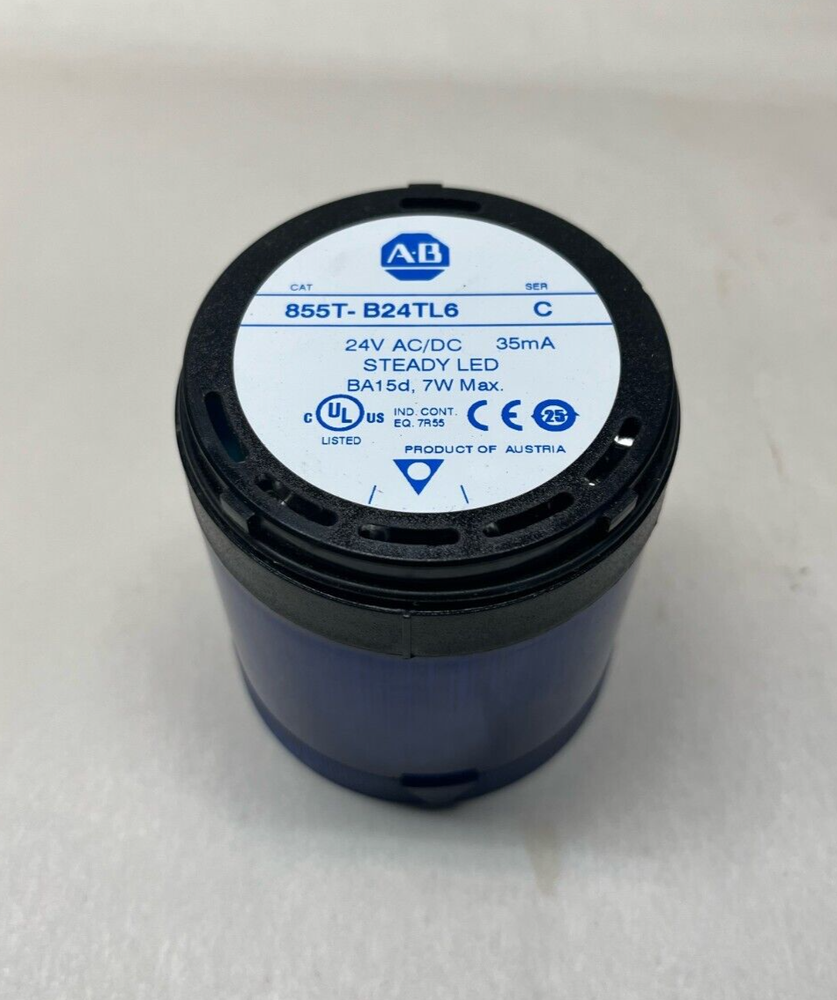 Allen-Bradley 855T-B24TL6 Blue Stack Light SER C 855E-LL24B (DE)