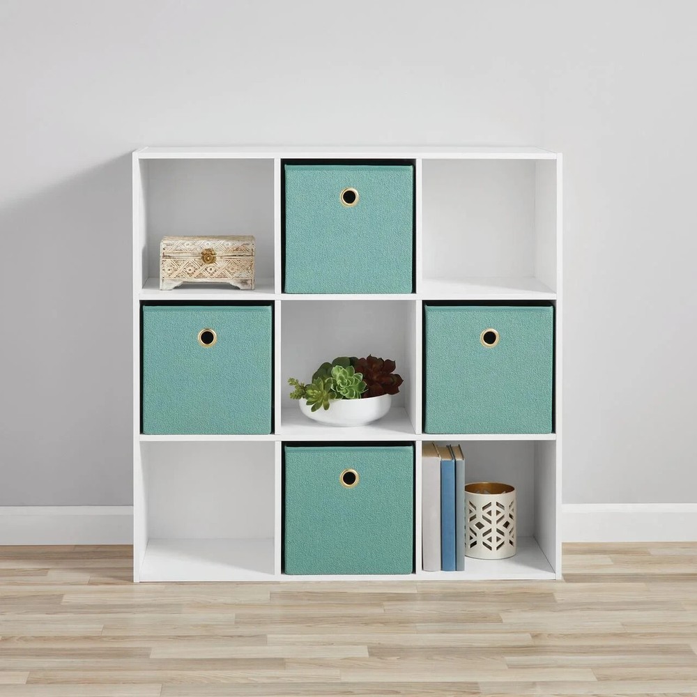9-Cube Open Storage Organizer Shelves Bookcase, Easy Assembly, White