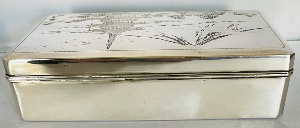 Antique 970 Silver Asian Cigarette Box