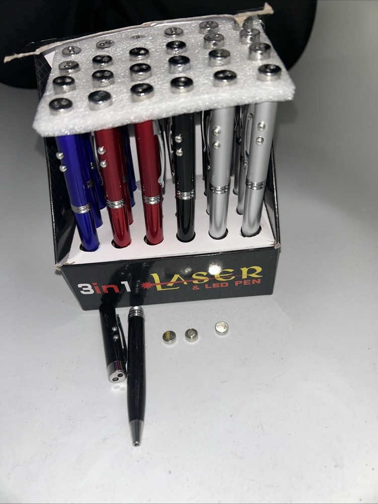 60pcs Laser Pointer Ballpoint Pens Red Point Visible Beam Lazer Flashlight