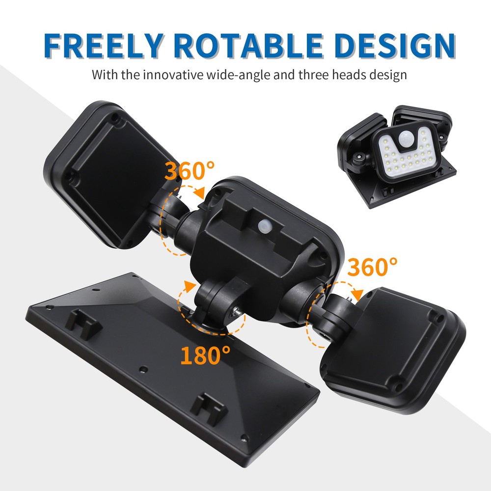 4 Pack Solar Motion Lights, 270° Wide Angle LED Security Lights, Waterproof