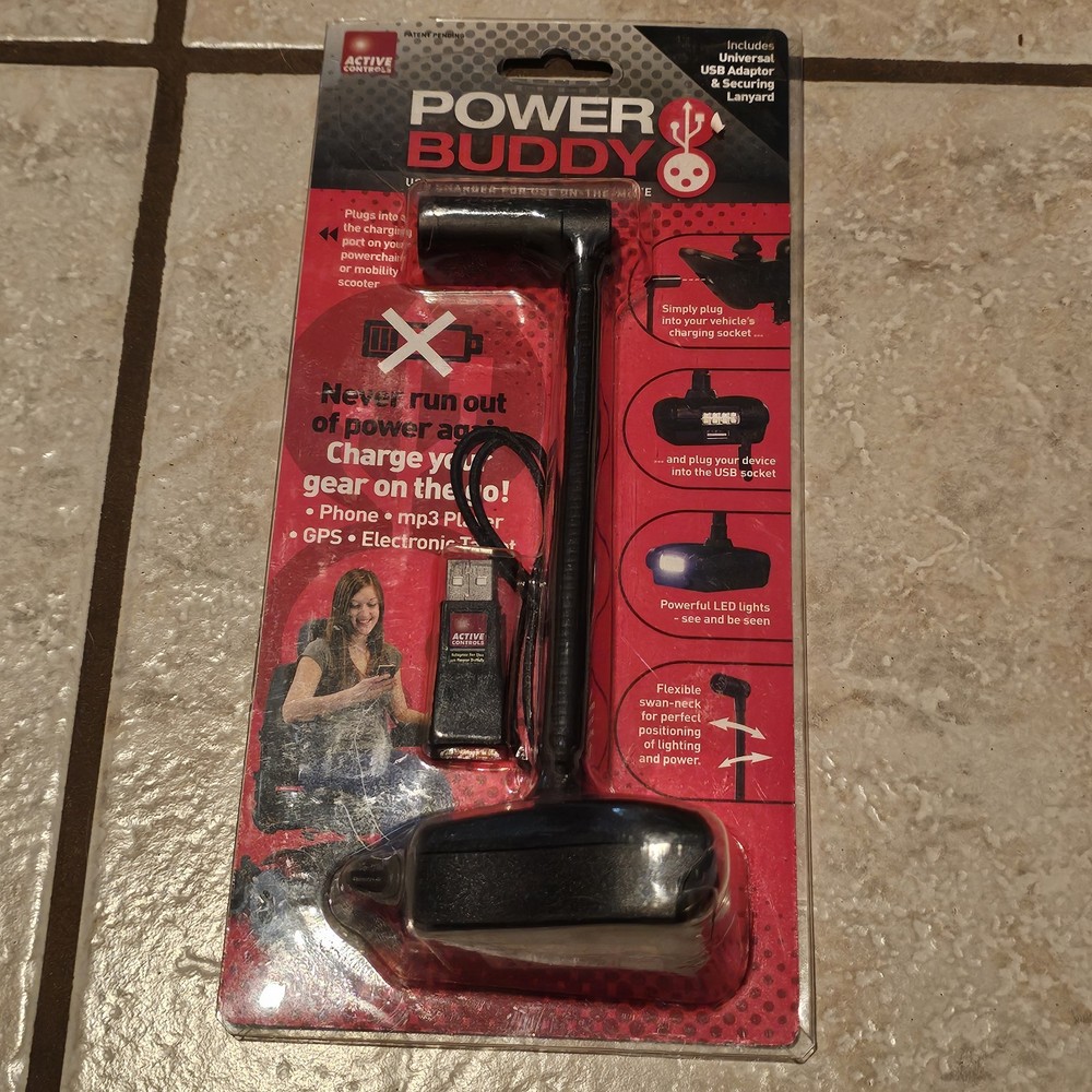 Active Controls Power Buddy - USB Charger and Guide Light for Powered Mobility
