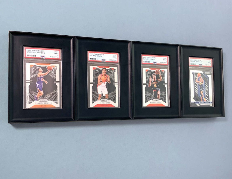 BCW (New) Black Interlocking Graded Card Frame - 4 Pack Wall Mount Display