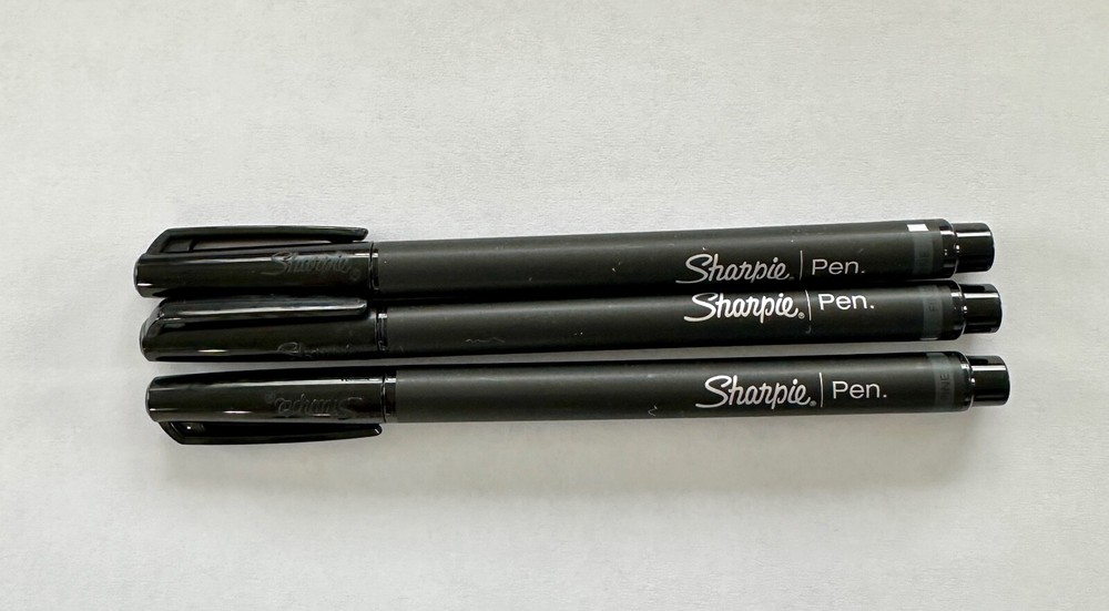 Sharpie 1976544 - Sharpie Pen Fine Stylo Point Black -3 count